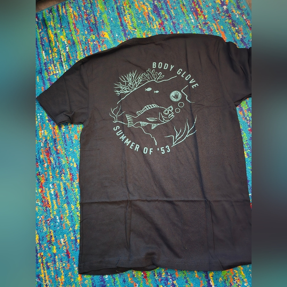 New In Bag Body Glove Black Graphic T-Shirt Summer Of 53 Size Medium